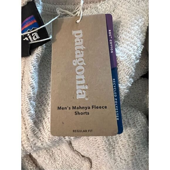 Patagonia Men's Mahnya Fleece Shorts Elastic Waistband Pumice Cream Size Small - Picture 5 of 7